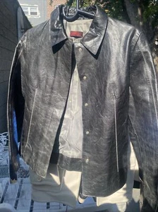 Vintage Grintza Women's Size 40 Black Genuine Leather Snap Jacket Fits XS - Picture 1 of 9