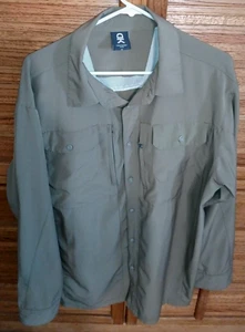 Camisa de pesca Little Donkey Andy XL para hombre manga larga abotonada verde oliva - Imagen 1 de 7