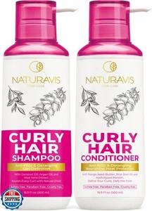 Lockiges Haar Shampoo und Conditioner Set - Sulfatfrei für welliges, krauses, Perme - Bild 1 von 5
