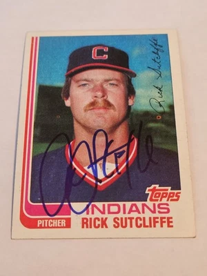Tarjeta de béisbol 1982 Topps intercambiada #116T firmada/automática por Rick Sutcliffe JSA CH58572 Foto 1 de 2