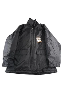 Tact Squad Jacket Mens Large Black Nylon Duty Coat Removable Hood Uniform 1011 - Picture 1 of 7