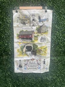 Vintage Amish Print Geschirrtuch Neu Leinen 16x28" - Bild 1 von 2