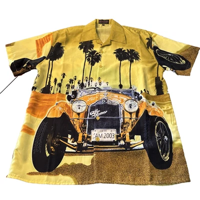 Винтажная мужская рубашка 03 фута Big Brother на пуговицах S/S синяя для автомобиля Alfa Romeo - Изображение 1 из 4