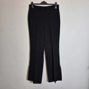 Bianca 12 Black Straight Leg Crepe Trousers Side Slits Split - Picture 1 of 12