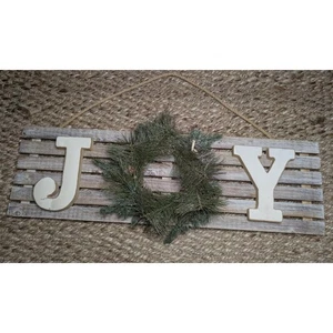 Gran Hobby Lobby Alegría Con Corona Madera Pared Navidad Vacaciones Decoración 30" - Imagen 1 de 11