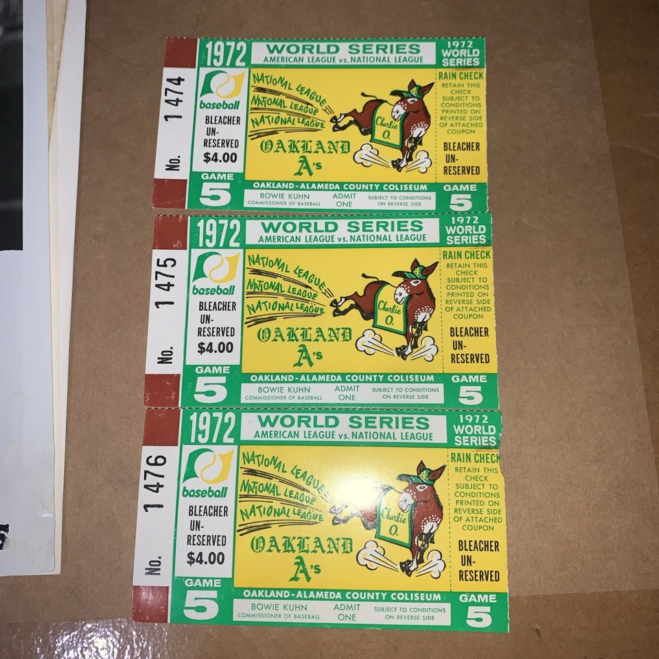 1972 World Series Ticket Game 5 Reds @ A's Pete Rose HR ( 1- ticket per order ) - Image 1 of 1