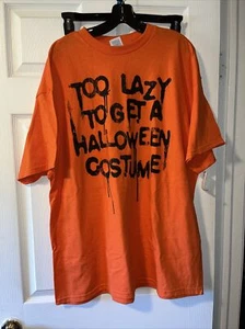 Too Lazy To Get a Halloween Kostüm TShirt Delta Pro Weight Orange 2XL Neu mit Etikett - Bild 1 von 3