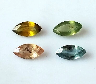 Цейлонский многослойный сапфир маркиза ограненный натуральный неотапливаемый драгоценный камень 4 штуки - Изображение 1 из 4