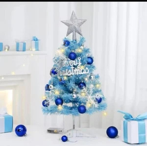 Hot Sale 45/60cm Mini Christmas Tree With lights blue or red or pink for choose - Picture 1 of 7