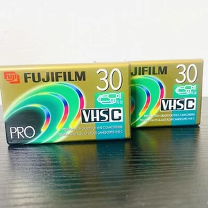 2 Fuji Film Pro VHS-C Premium High Grade Camcorder Blank Tape TC-30 NEW/Sealed - Picture 1 of 4