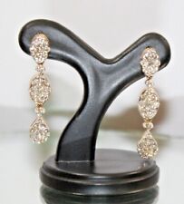 1.08ct Natural Round Diamond 14K Solid Yellow Gold Wedding Dangler Earring