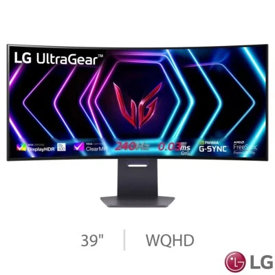 LG UltraGear 39 Inch WQHD 240Hz OLED Gaming Monitor, 39GS95QE-B  incl VAT - Image 1 of 4