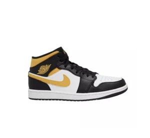 Nike Air Jordan 1 Mid White Pollen Black 554724-177 Men’s Size 9 New - Picture 1 of 3