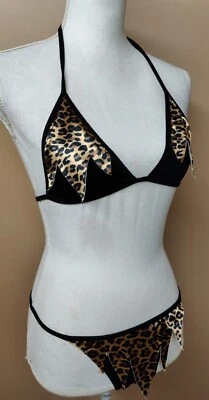 Conjunto de lencería sexy Coquette de 2 piezas estampado de leopardo talla única para la mayoría Foto 1 de 4