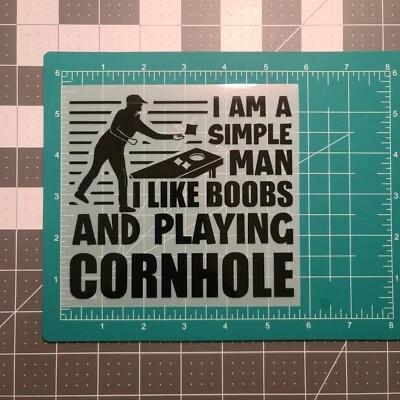 Boobs Cornhole Vinyl Decal Sticker Car Auto truck. Funny Sport Game 5x5in Foto 1 de 2