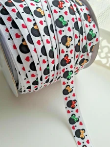 4 Metres 16 mm Foe Fold Over Elastic Ribbon Headbands Crafts Sew Mickey Minnie - Picture 1 of 2