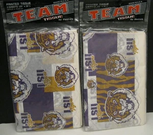 LSU LOUISIANA STATE UNIVERSITY TIGERS PRINTED TISSUE PAPER BY WESTRICK PAPER CO. - Picture 1 of 3