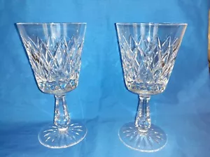 Pair of (2) Waterford Kinsale Stemware Diamond Cut Crystal Water Goblets Glasses - Picture 1 of 6