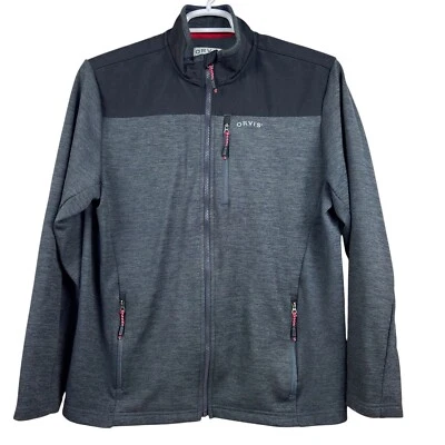 Chaqueta para hombre Orvis negra gris cremallera completa malla adherida polar con cremallera mediana usada en excelente estado Foto 1 de 4