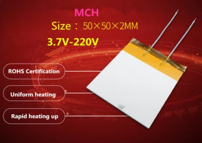 1Pc Square 50x50mm Size MCH Ceramic Heater Resistive Heating Element, 2mm Thick - Image 1 of 3