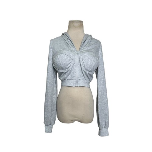 VETEMENTS Giacca con cappuccio Fashion Nova grigia Adina lounge crop taglia M