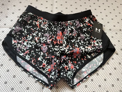 Under Armour Heatgear Women's Size XL Black Fly By 2.0 Printed Shorts $30 NWT - Image 1 of 4