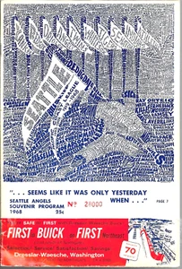 Seattle Angels Vs Vancouver Mounties Pacific Coast League 1968 programa sin usar - Imagen 1 de 12