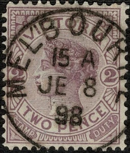VIC POSTMARK - MELB. TIME CODE - 15 A. 8 JE 1898. - Picture 1 of 1