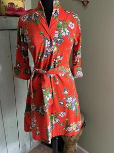 Vintage 1970's/1960's Bright Floral Belted Midi Dress Women's Size S/M - Picture 1 of 7