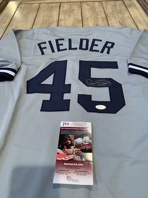 Cecil Fielder Autographed/Signed Jersey JSA COA New York Yankees Detroit Tigers - Image 1 of 4
