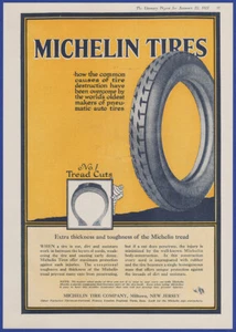 Vintage 1921 MICHELIN Tires Garage Tire Man Ephemera 20's Print Ad - Picture 1 of 1