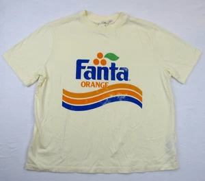 H&M Fanta Orange Soda Pop Tee Women's Size M T-Shirt Light Yellow - Picture 1 of 6