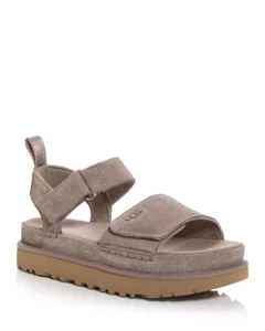 Sandalia de plataforma de gamuza UGG Goldenstar Smoke Plume para mujer tallas EE. UU. 5-12/¡NUEVA!!! - Imagen 1 de 4