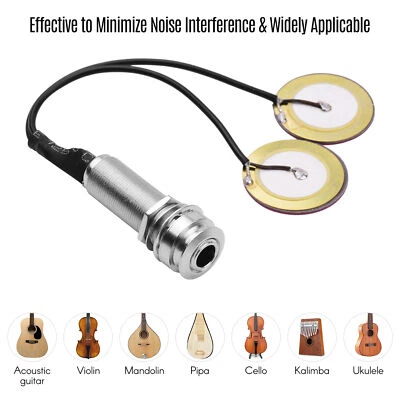 Universal Acoustic Guitar Pickup Piezo Transducer fr Mandolin Banjo Ukulele K6Q0 - Image 1 of 4