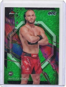 2024 Topps Finest UFC Mateusz Rebecki Green Shimmer /93 Rookie Card - Picture 1 of 2