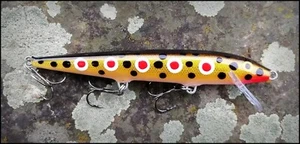 ESCHE DA PESCA RAPALA GALLEGGIANTE ORIGINALE F 11 cm SPD (Cane Maculato) DIPINTE SU MISURA - Foto 1 di 1