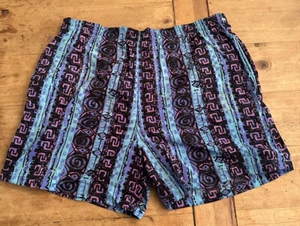 Vtg Wild Sport Swim Trunks Shorts By K.D. Co. Size XL Pink Blue Purple 5” Inseam - Bild 1 von 7