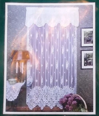 HERITAGE CORTINAS ENCAJE FLORAL ENREJADO SWAG PAR BLANCO NUEVO EE. UU. Foto 1 de 4