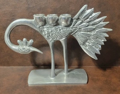DON DRUMM ALUMINUM BIRD PEACOCK CANDLE CANDELABRA UNSIGNED 🔥🔥 - Image 1 of 4