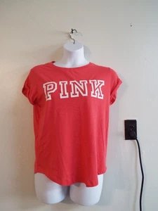 Victoria’s Secret kurzärmliges T-Shirt PINK Logo Größe Large Farbe rosa neu mit Etikett - Bild 1 von 2