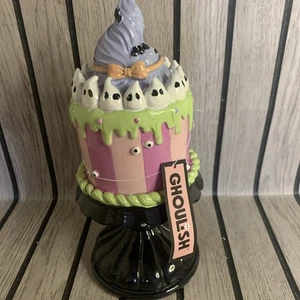 TK Maxx Homesense Halloween Small Ghost Cake Pedestal Spooky Gothic BNWT - Picture 1 of 5