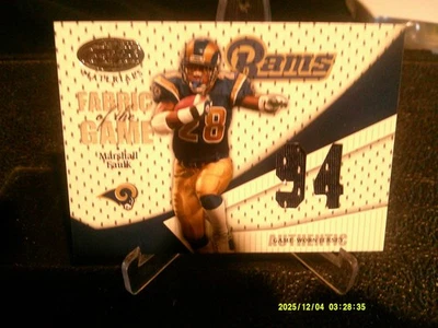 Camiseta deportiva Leaf 2003 Fabric of the Game RAMS HOF Marshall Faulk Game Worn 62/94 RARA Foto 1 de 3