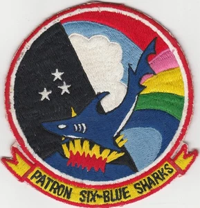 Vietnam era USN US Navy Patrol Squadron 6, VP-6, Blue Sharks patch Japanese made - Picture 1 of 2