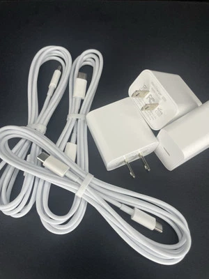 3 Pack of iPhone/Samsung Fast Charging Blocks and Chargers (6ft) - Image 1 of 4
