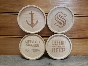 Juego de 4 montañas rusas de madera NHL Seattle Kraken de Fan Night 2025 sin usar  - Imagen 1 de 11