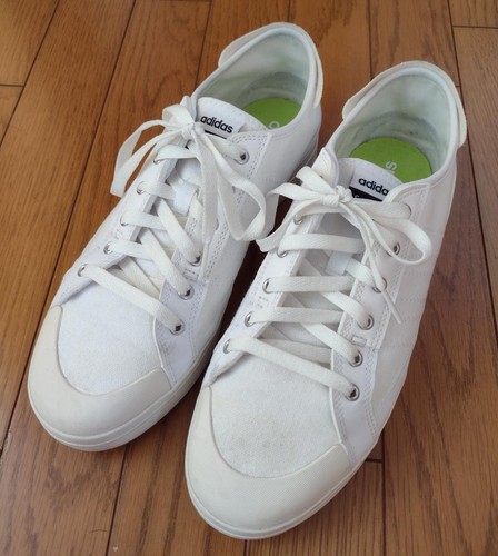 Scarpe Adidas City Canvas basse da uomo taglia 10 US bianche in tela