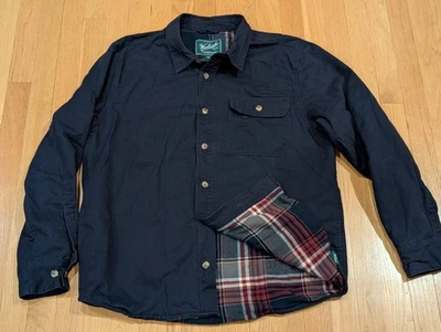 Woolrich Men's The Green Label Collection Navy Flannel Lined Shirt Jacket Sz L - Image 1 of 4