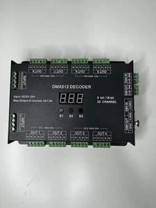 DMX512 Decoder 32 Channel 8/16 Bit RGBW LED Controller DC 5-24V 32x3A Output - Picture 1 of 6
