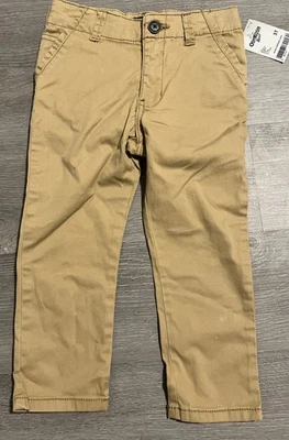 Pantalones OshKosh Bgosh Niños 3T Bronceado Cintura Ajustable Caquis Pierna Recta Niño Pequeño NUEVO Foto 1 de 2