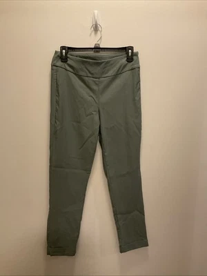 Pantalón recto tribal al tobillo con puños para mujer, verde, talla 6 Foto 1 de 4